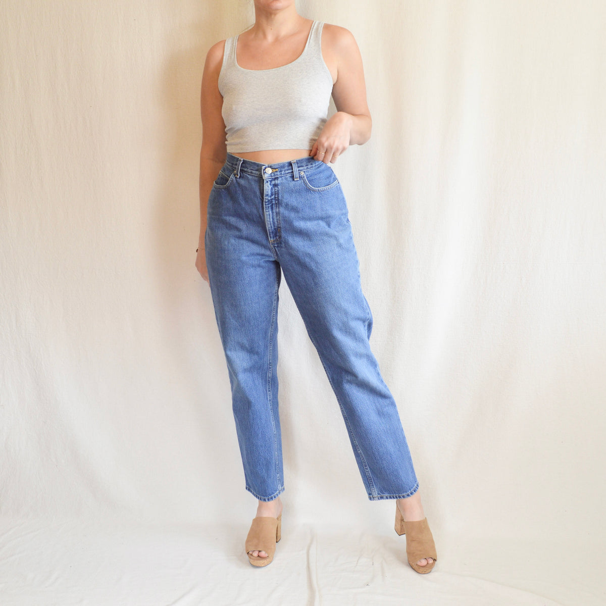 29 - 31” pure wool navy blue vintage pendleton high waisted pants