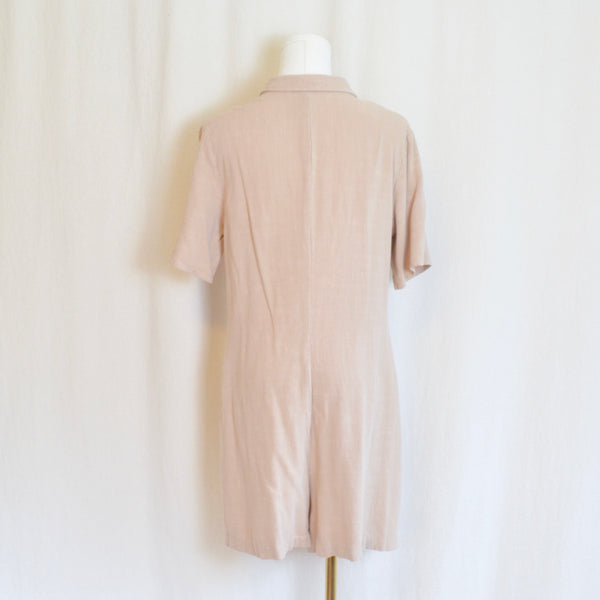 soft dusty rose/beige short sleeve summer playsuit