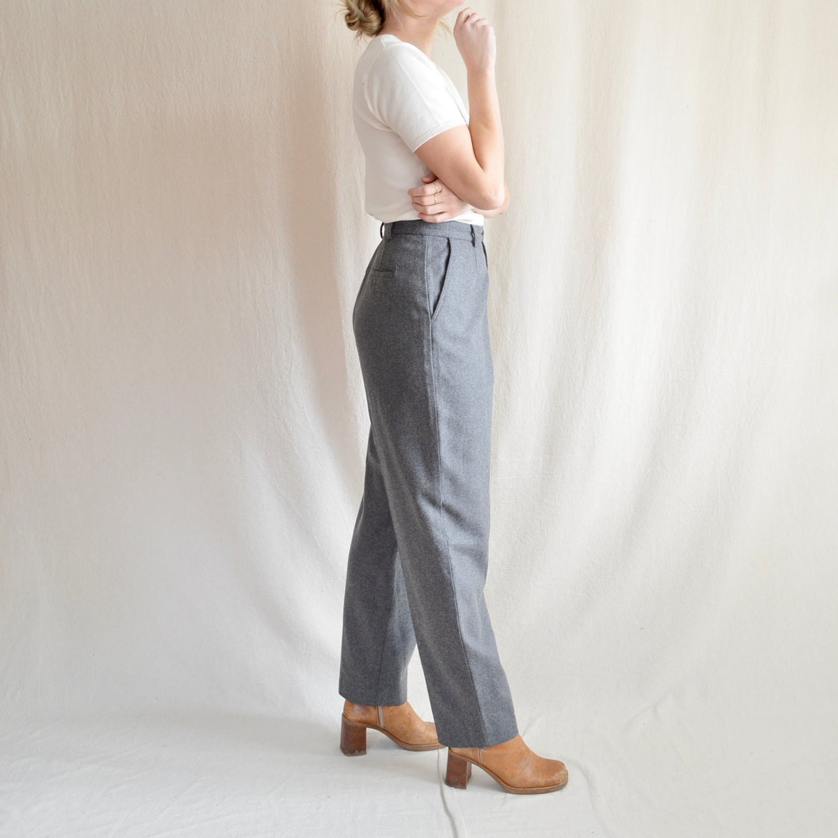 29 - 38 wide leg light pink drawstring elastic linen blend pants