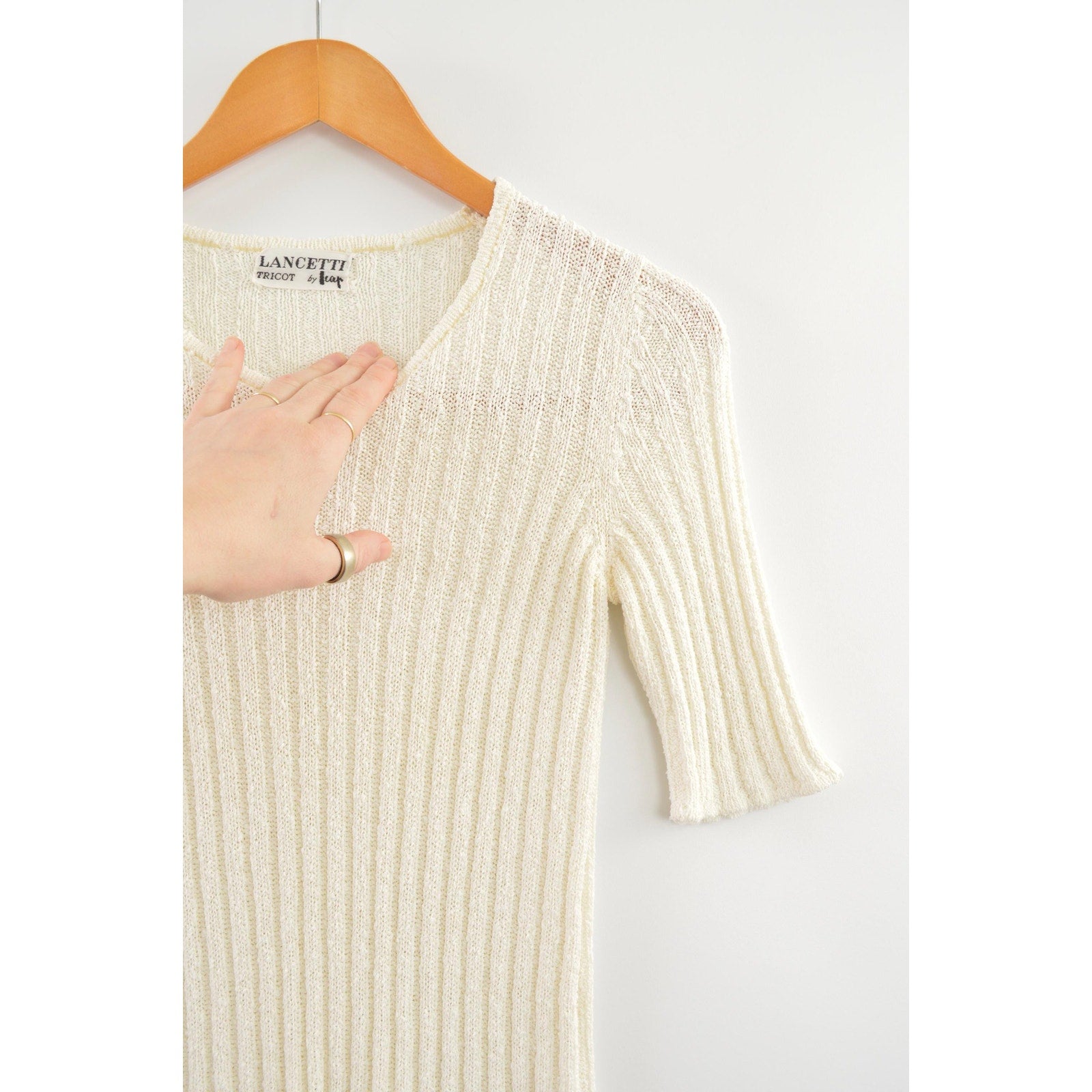ivory nubby knit sweater tee
