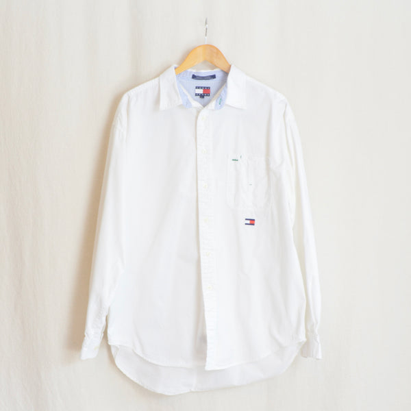 pure cotton long-sleeved white vintage tommy jeans shirt