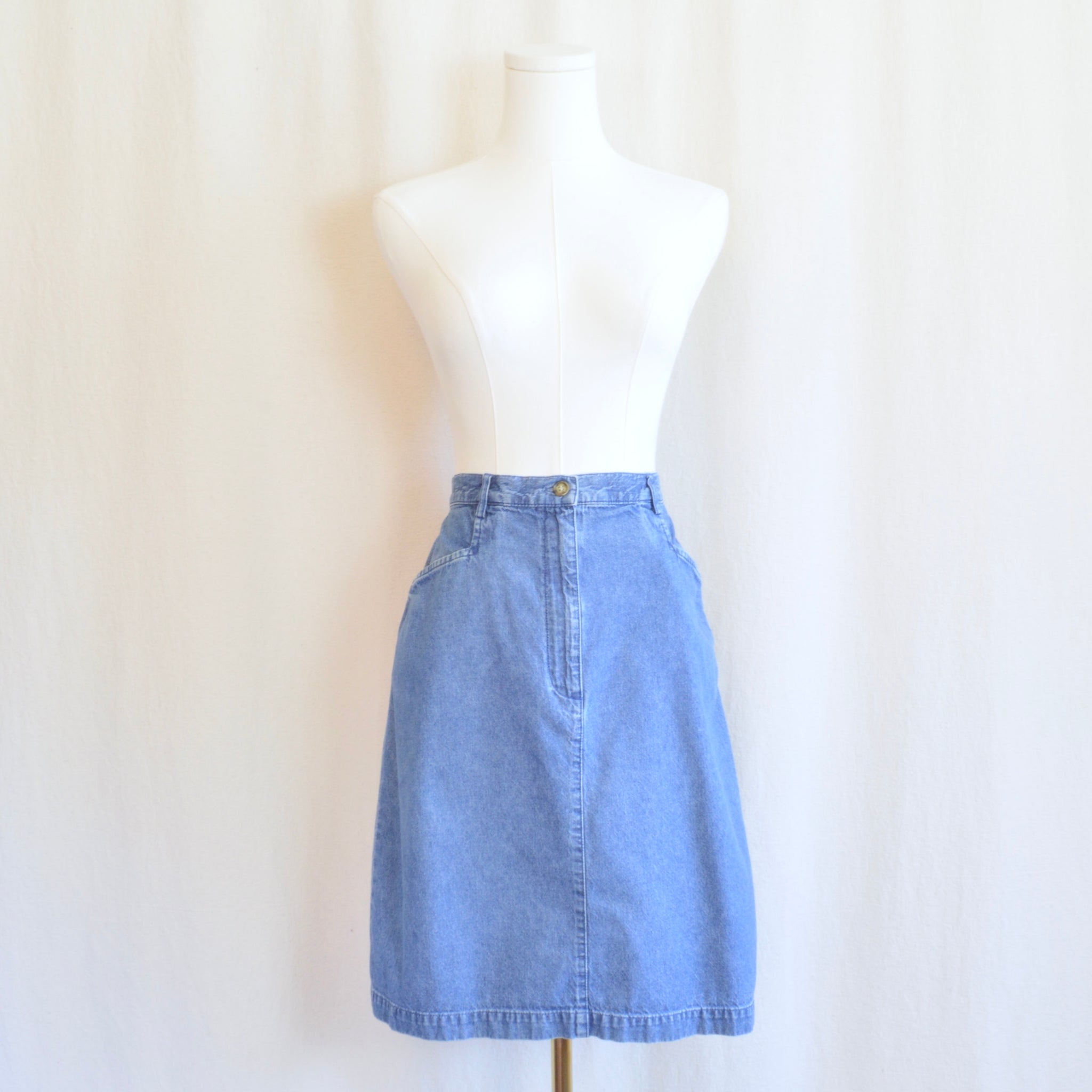 lightweight mid wash karen scott denim mini skirt