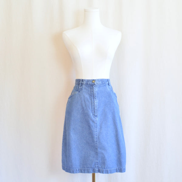 lightweight mid wash karen scott denim mini skirt
