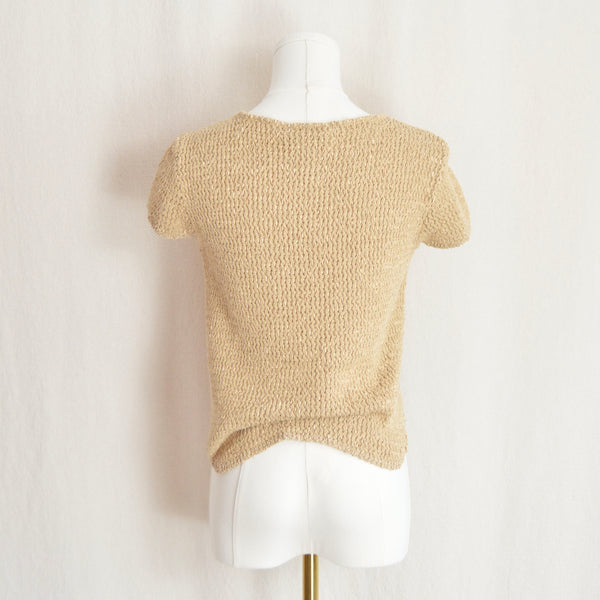 warm taupe silk and cotton blend talbots knit tee