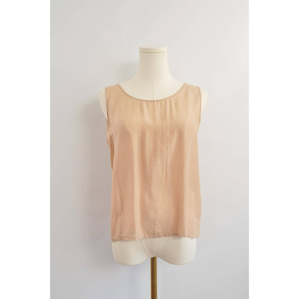 dusty rose simple wide strap pure silk tank