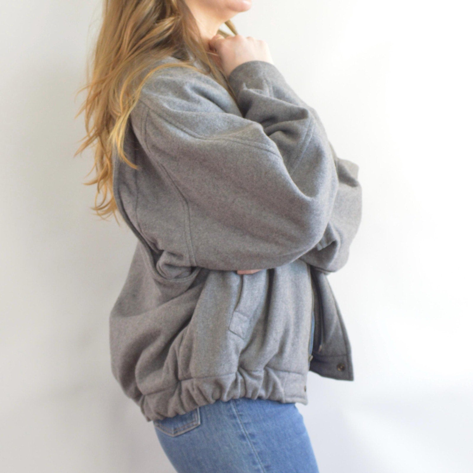 gray wool vintage member’s only bomber jacket
