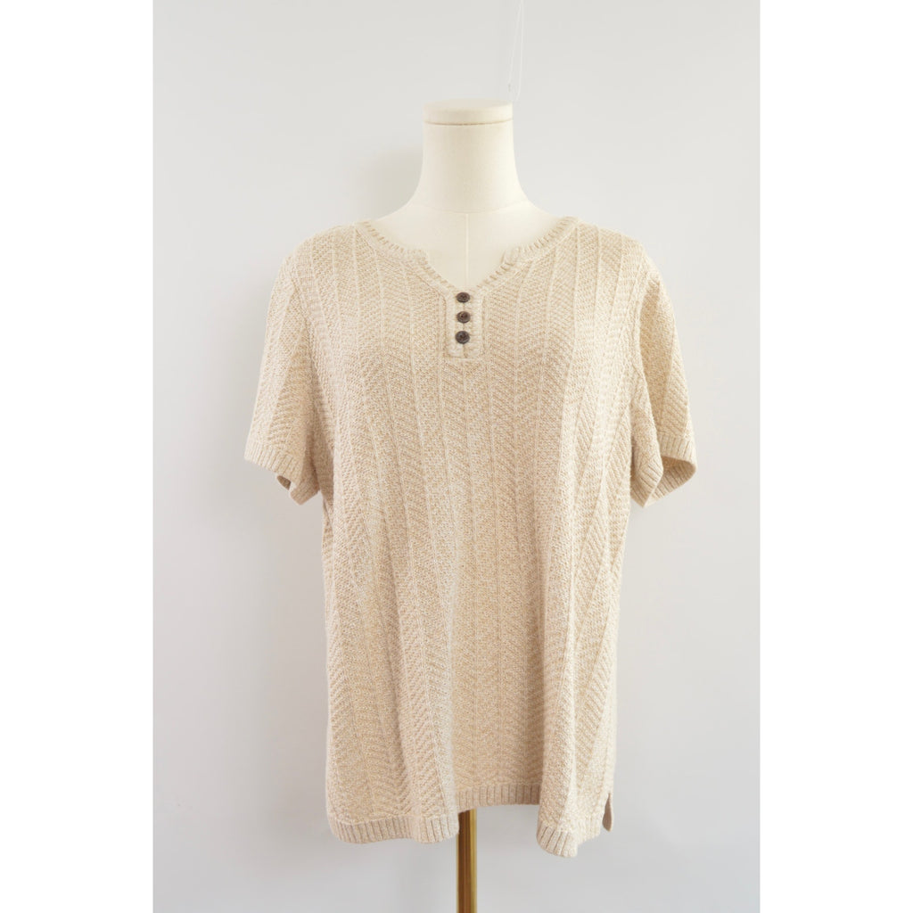 oversized cream and beige cotton sweater tee