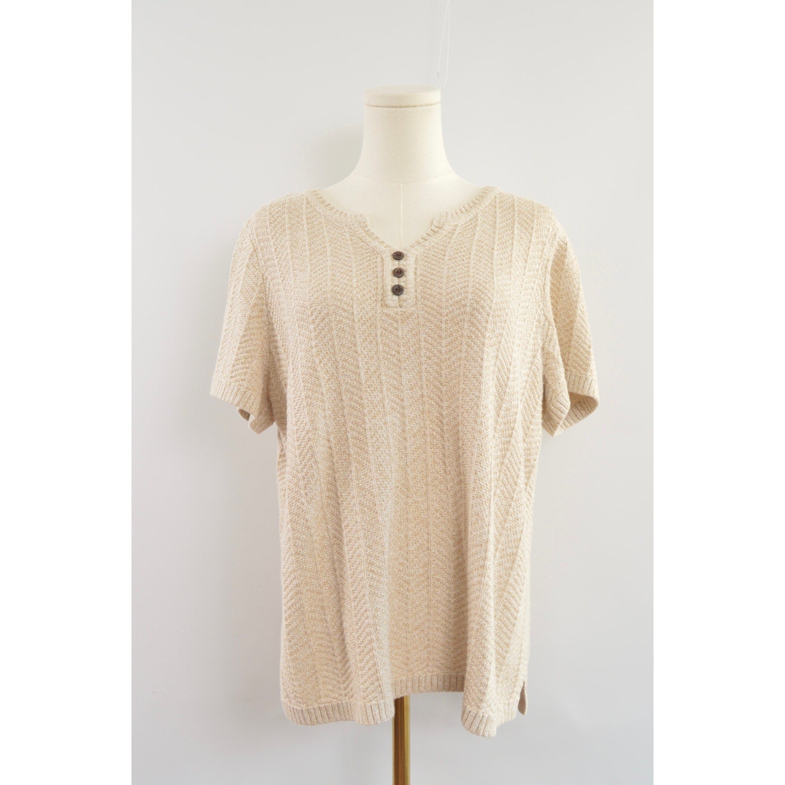 oversized cream and beige cotton sweater tee