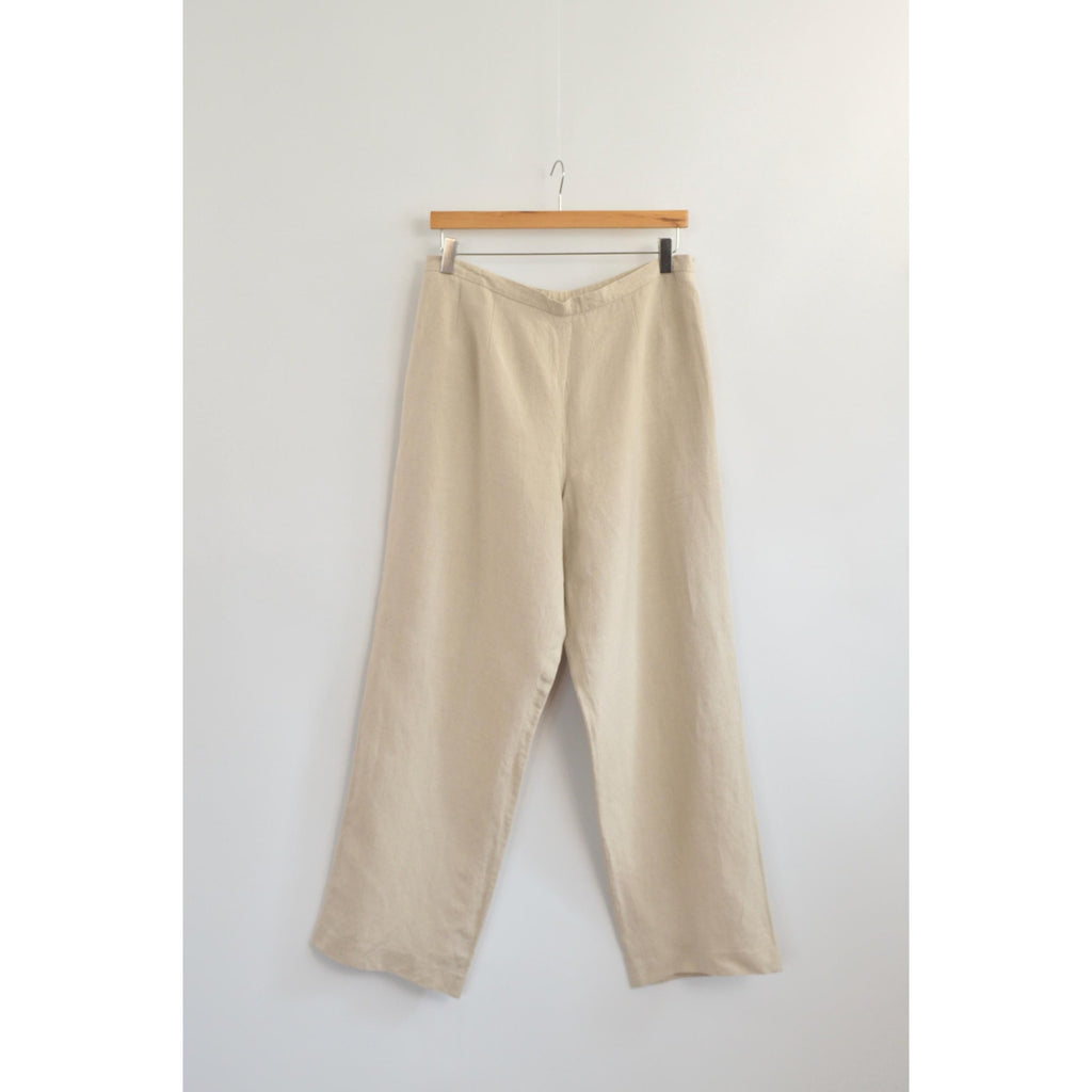 vintage covington petite fully lined high waisted beige wide leg pants