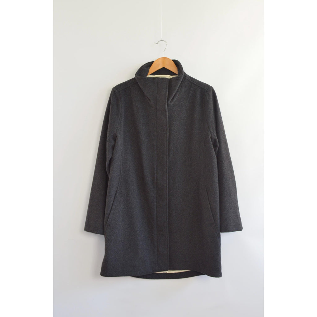 dark charcoal gray vintage pendleton zip up overcoat