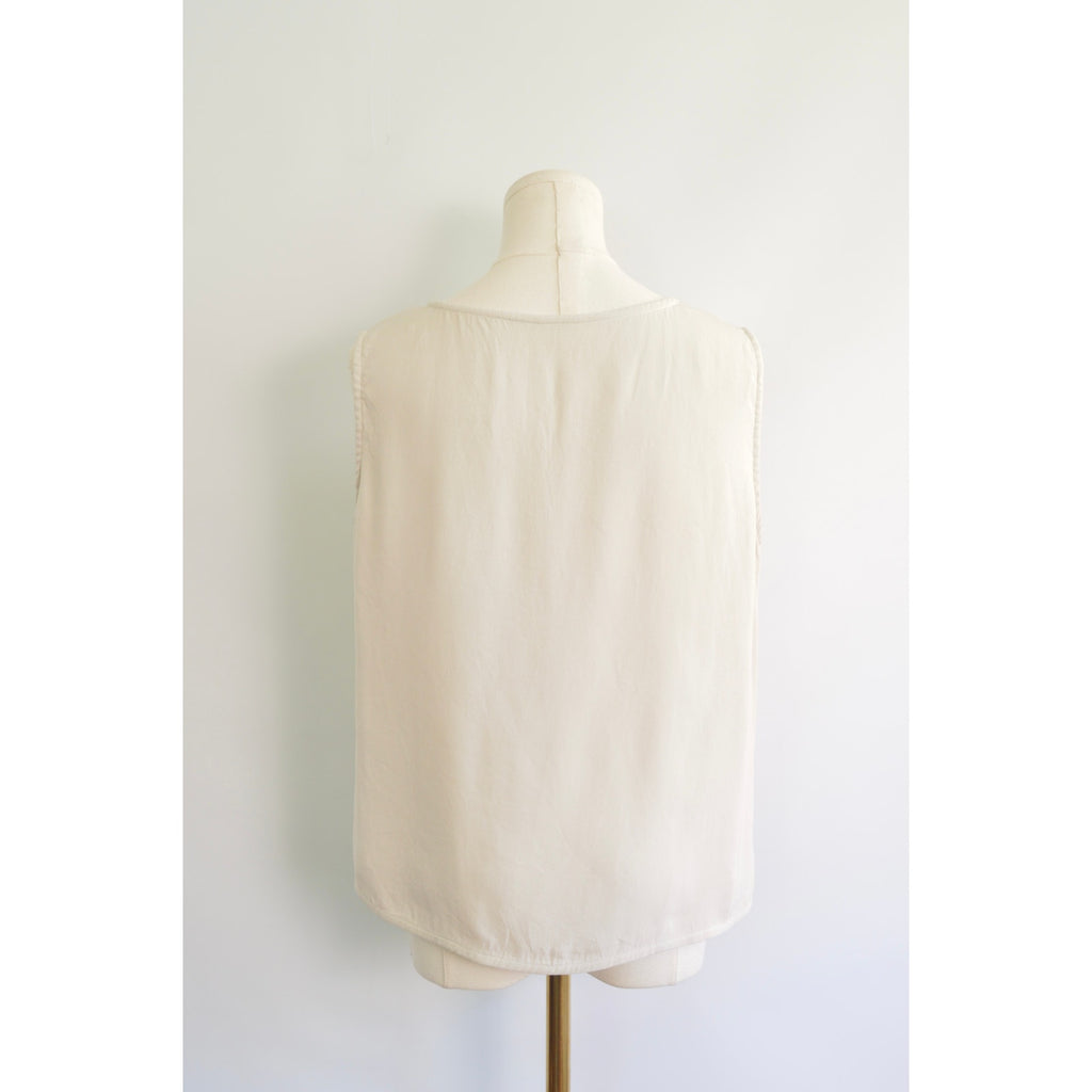 nice and thick slightly cropped ivory silk tank
