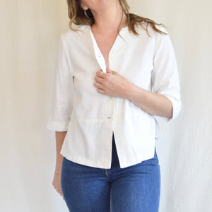 perfect ivory linen blend jacket/coverup