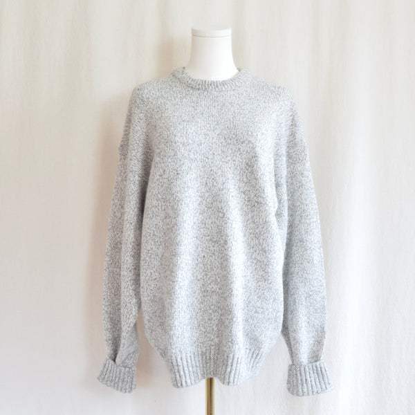 gray marled cotton and wool blend northwoods crew neck