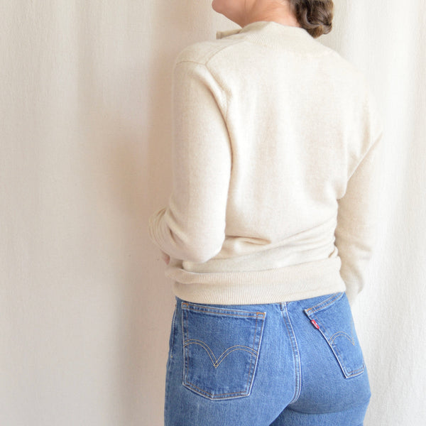 perfect oatmeal cashmere half zip sweater
