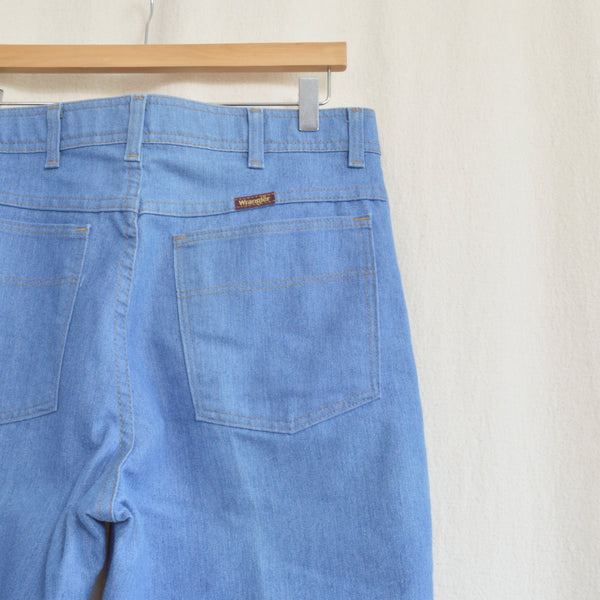 34 x 40 wrangler flex fit five star vintage mid wash cowboy cut denim