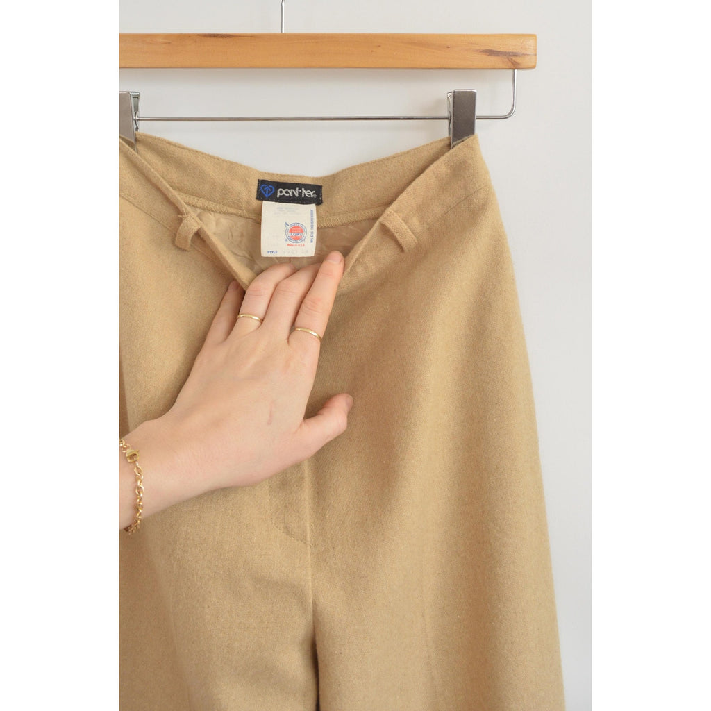 25 x 32 extra long fully lined khaki beige wool blend straight leg pants