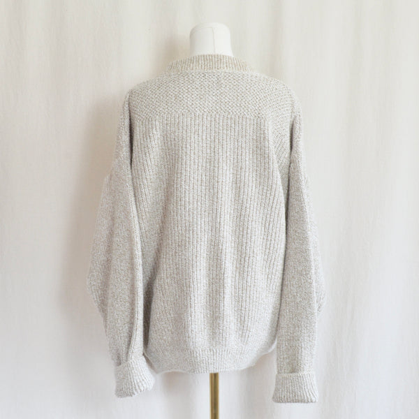 pure cotton vintage oatmeal eddie bauer quarter button sweater