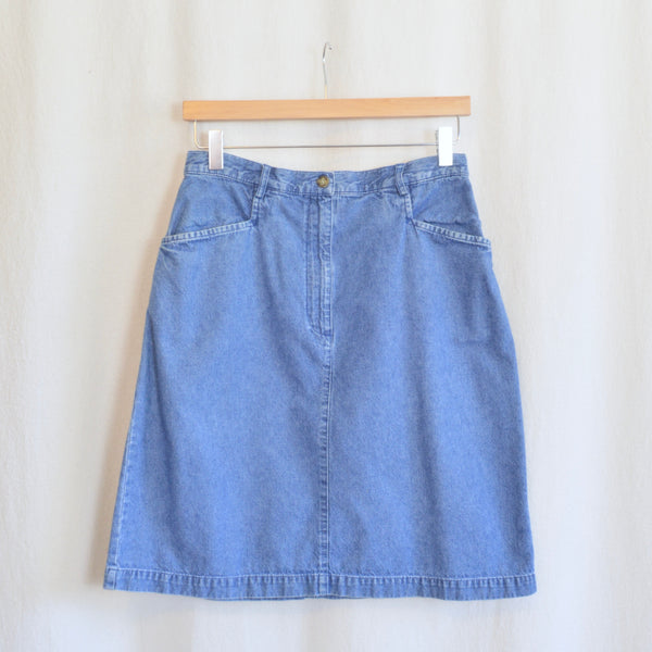lightweight mid wash karen scott denim mini skirt
