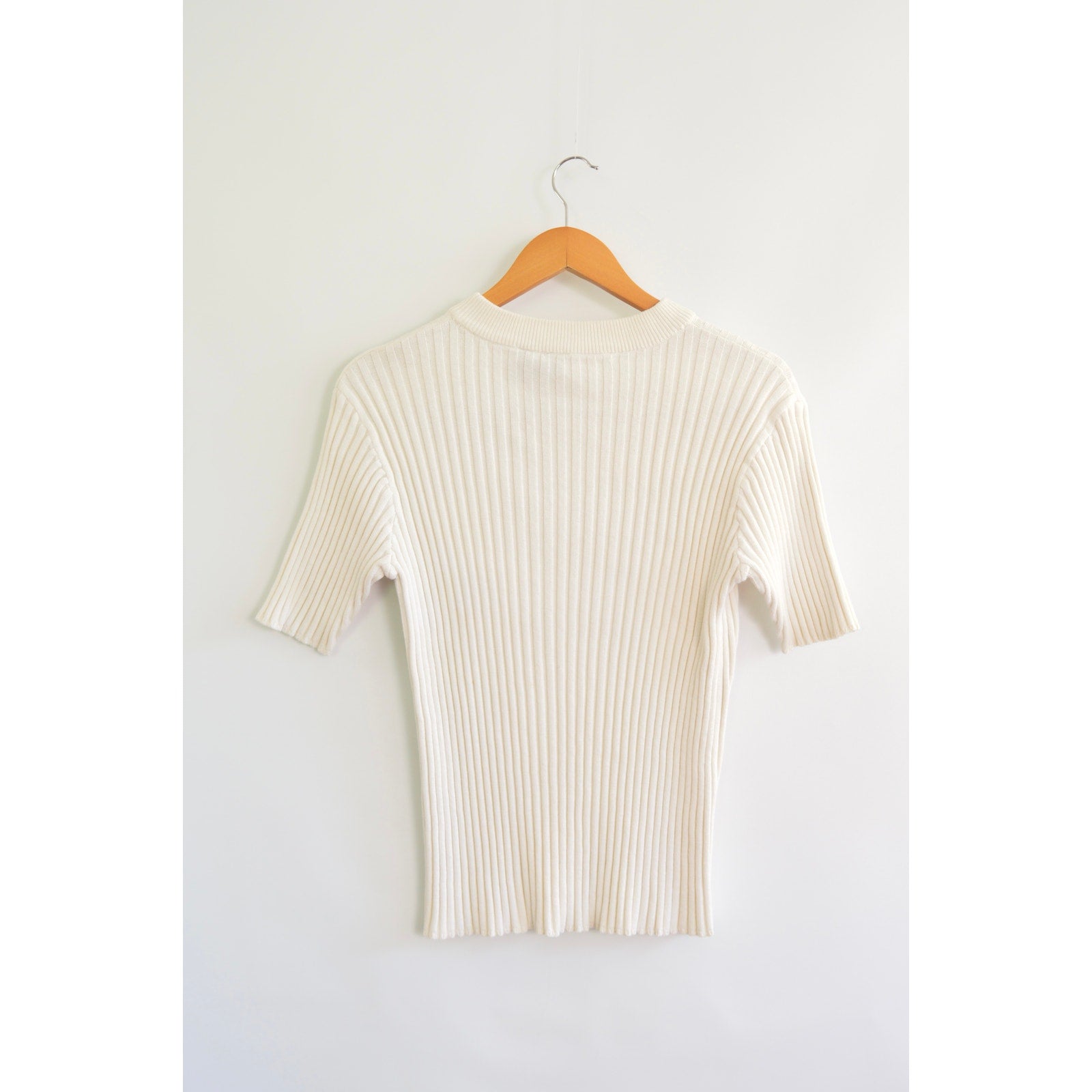 white cotton mock neck ribbed sweater tank