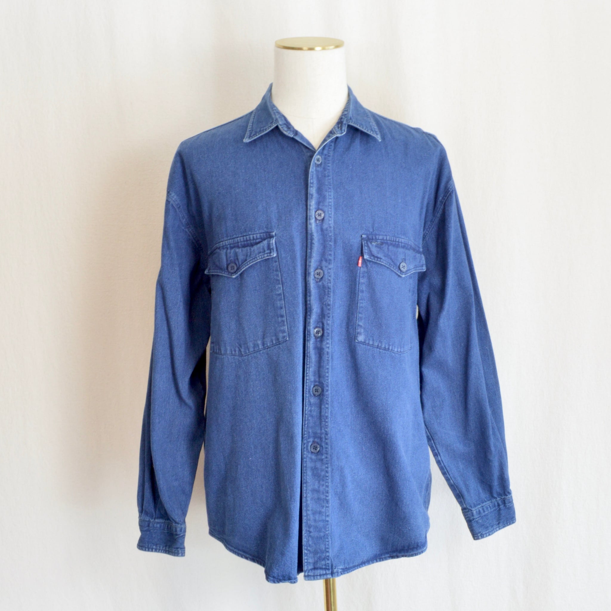 levi’s vintage diamond label dark wash button down shirt