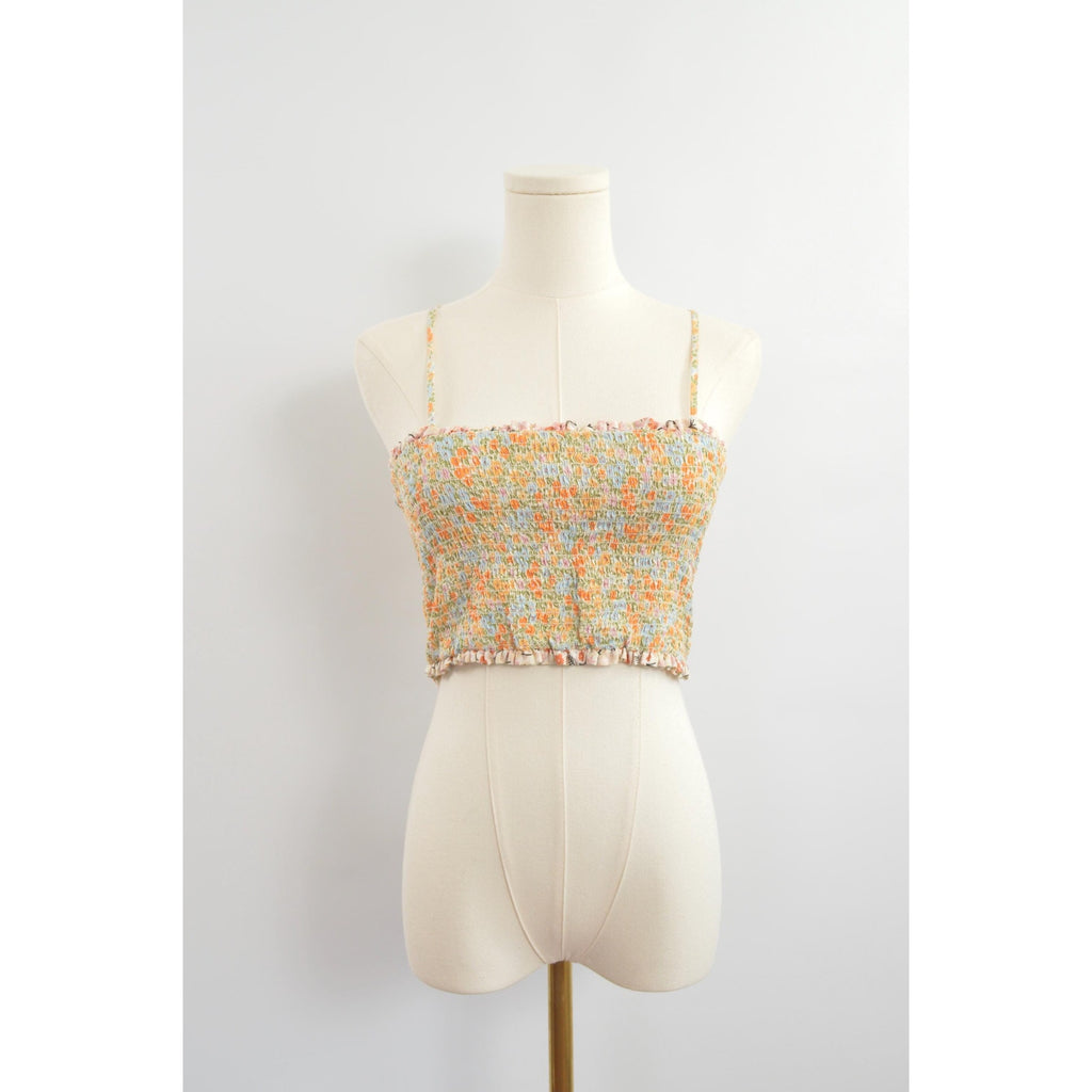 reversible cotton crop bandeau top with removable straps