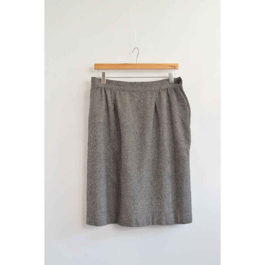 vintage black and white micro stripe pendleton wool skirt size 16