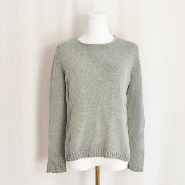 light green lightweight cotton crew neck sweater