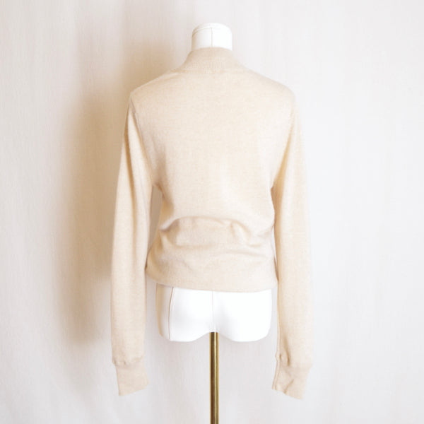 perfect oatmeal cashmere half zip sweater