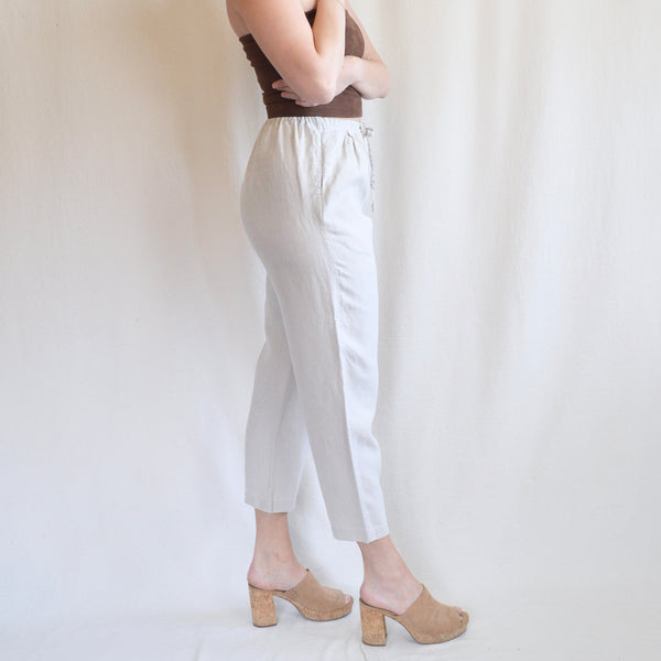 25 - 30” vintage lord and taylor pure linen drawstring pants