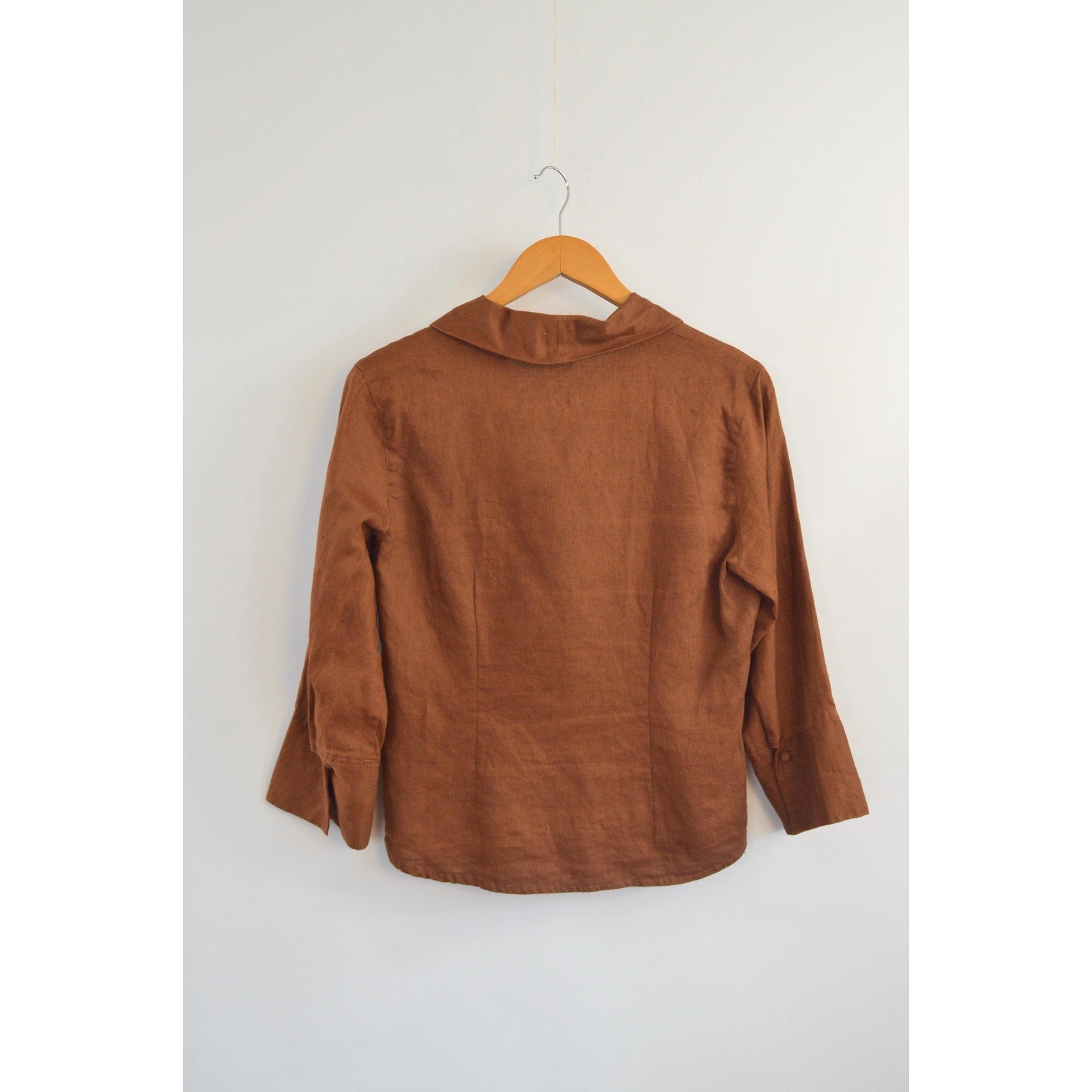 pure linen copper bronze cropped blouse