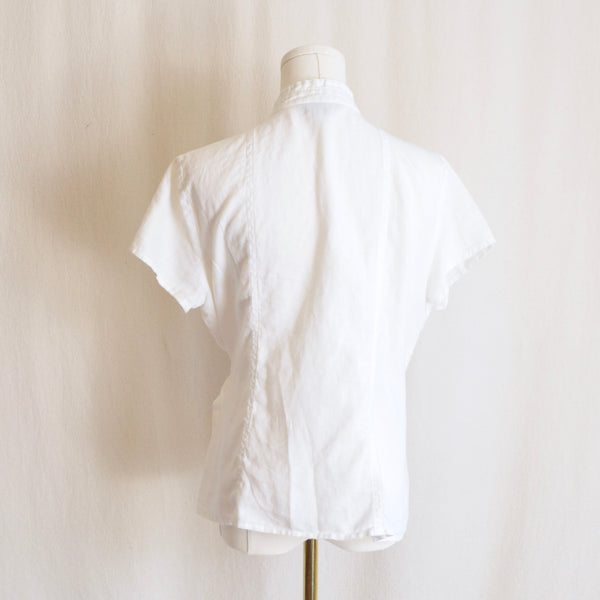 pure linen white wrap tee