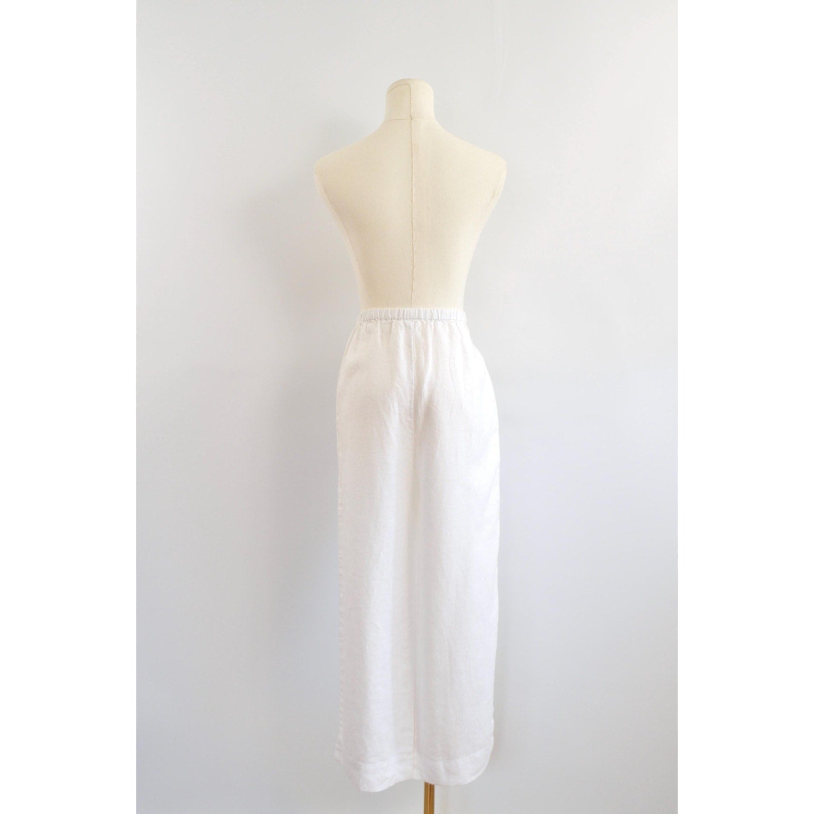 white elastic waist jones ny white linen easy pants