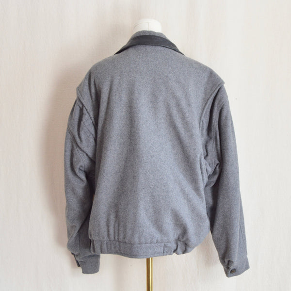 gray wool vintage member’s only bomber jacket