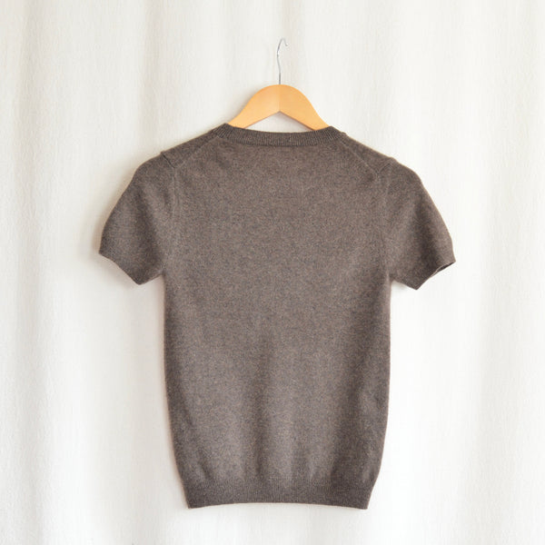 simple brown cashmere tee