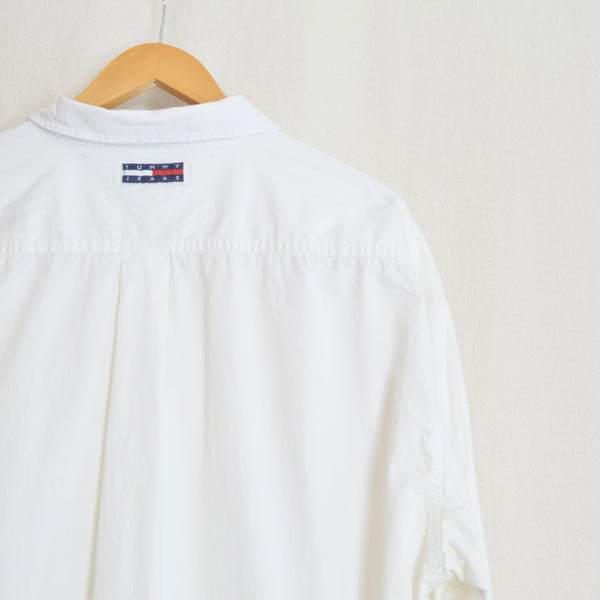 pure cotton long-sleeved white vintage tommy jeans shirt