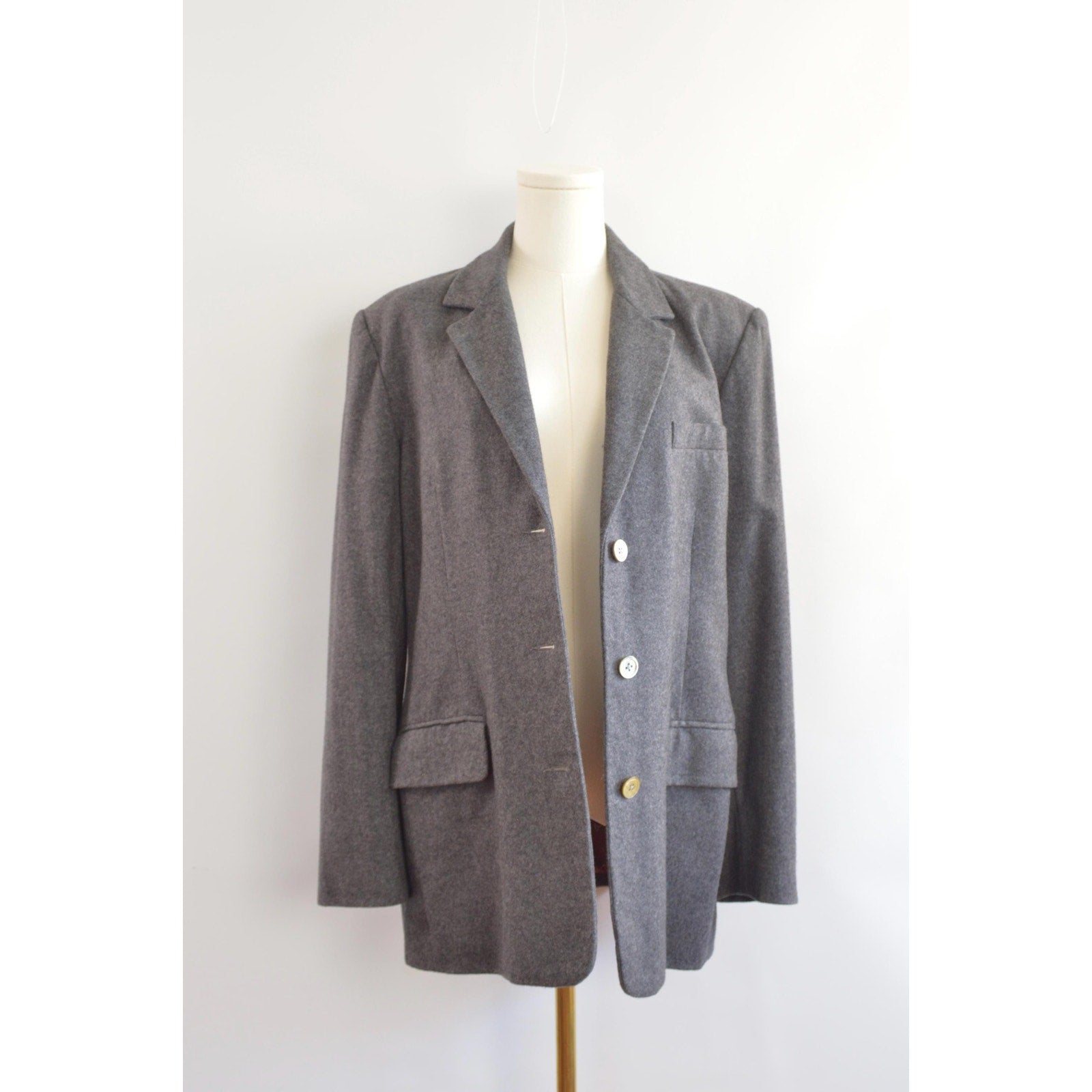 oversized wool blend vintage charcoal gray gap blazer