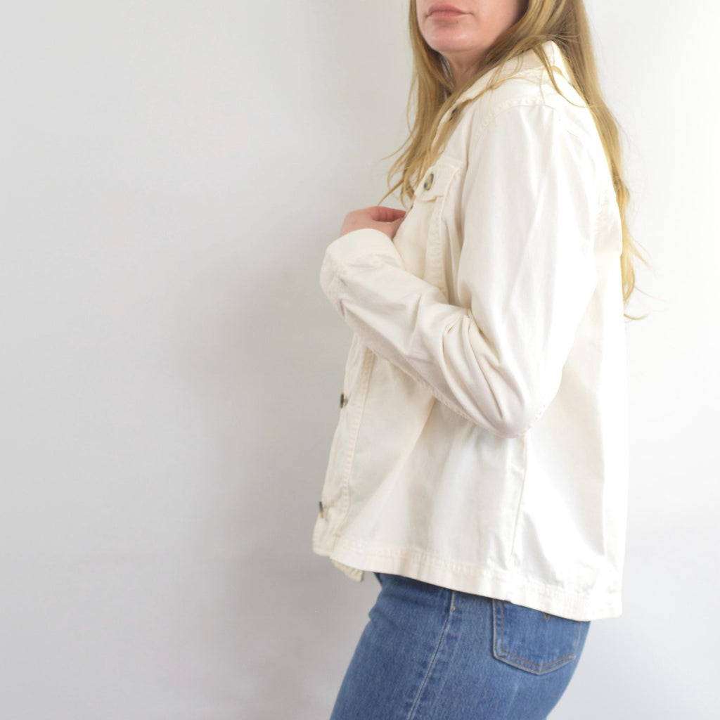 off white cropped cotton jacket