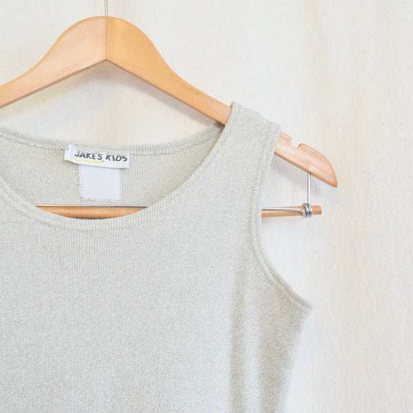 thick cotton vintage oatmeal heather crop tank