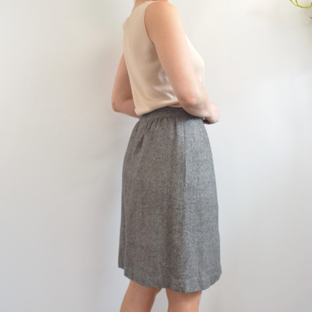 vintage black and white micro stripe pendleton wool skirt size 16