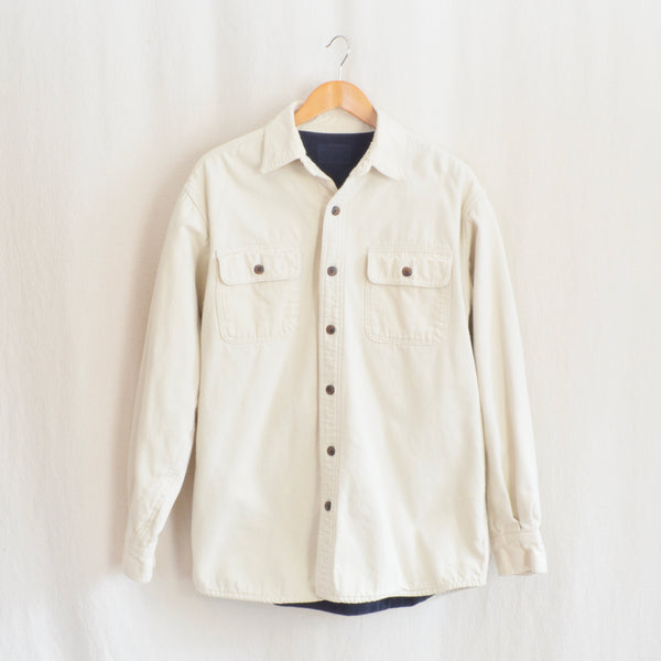 fleece lined cream cotton chore coat