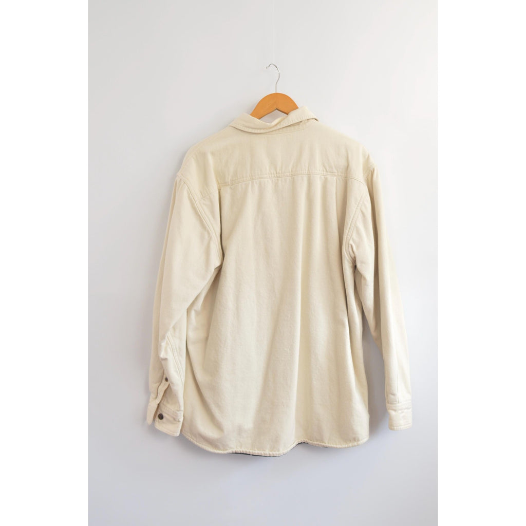 fleece lined cream cotton chore coat