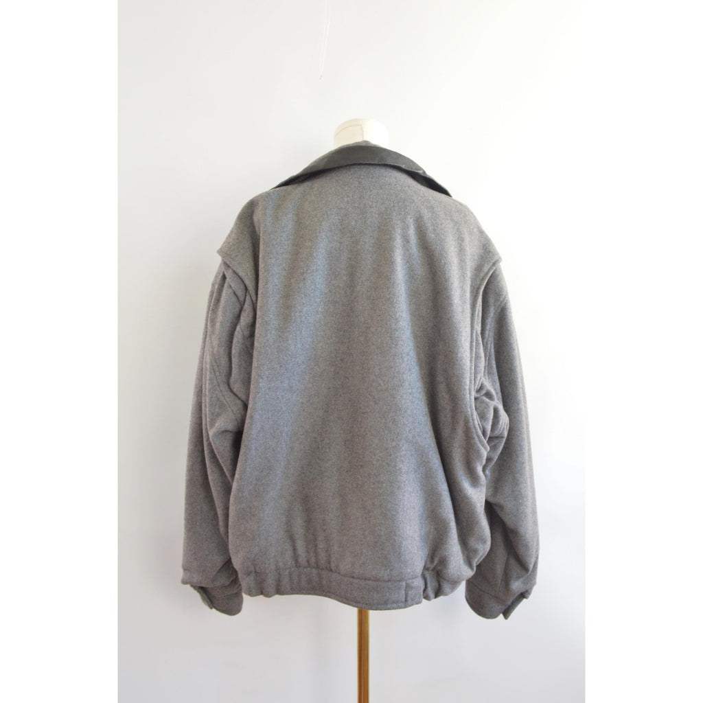 gray wool vintage member’s only bomber jacket