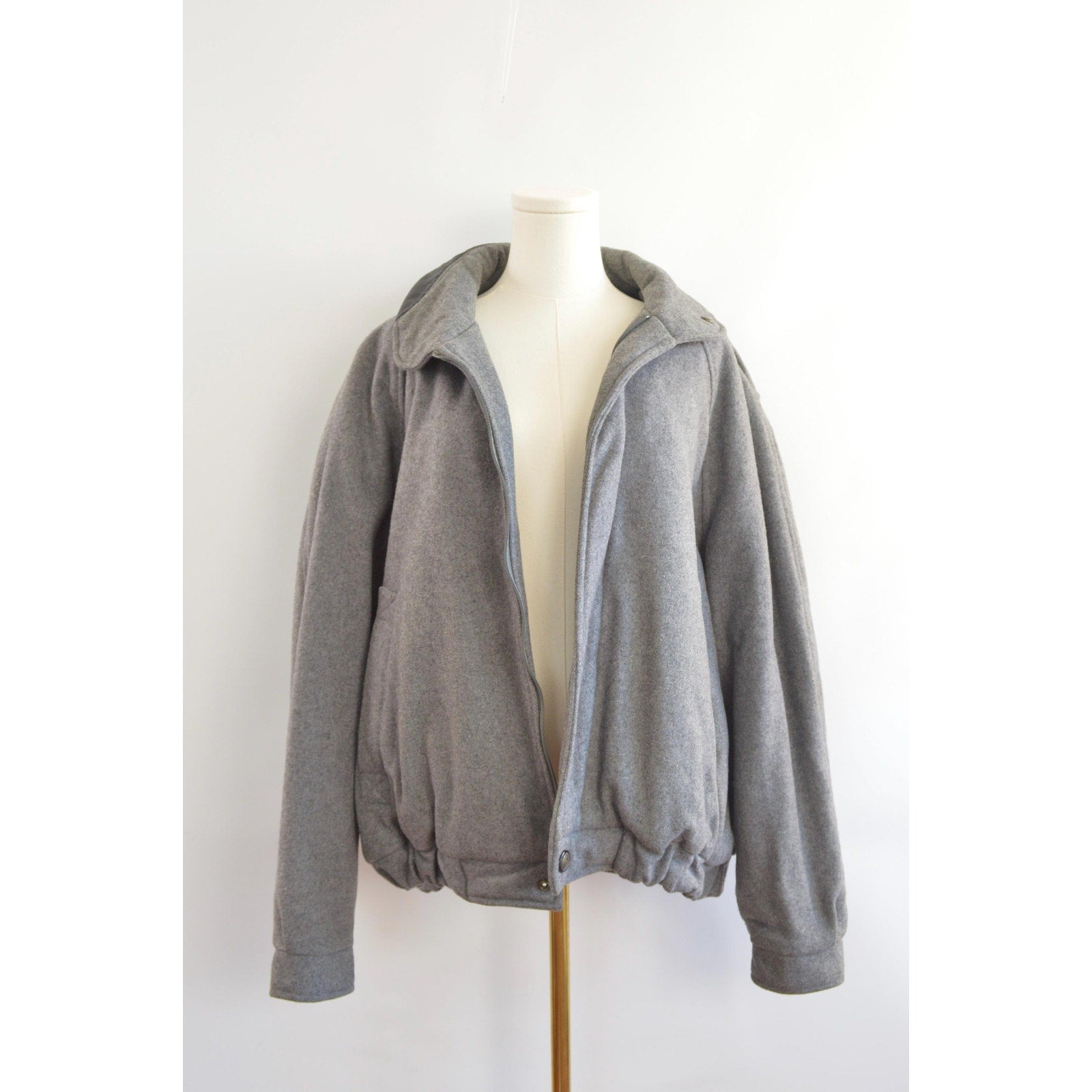 gray wool vintage member’s only bomber jacket