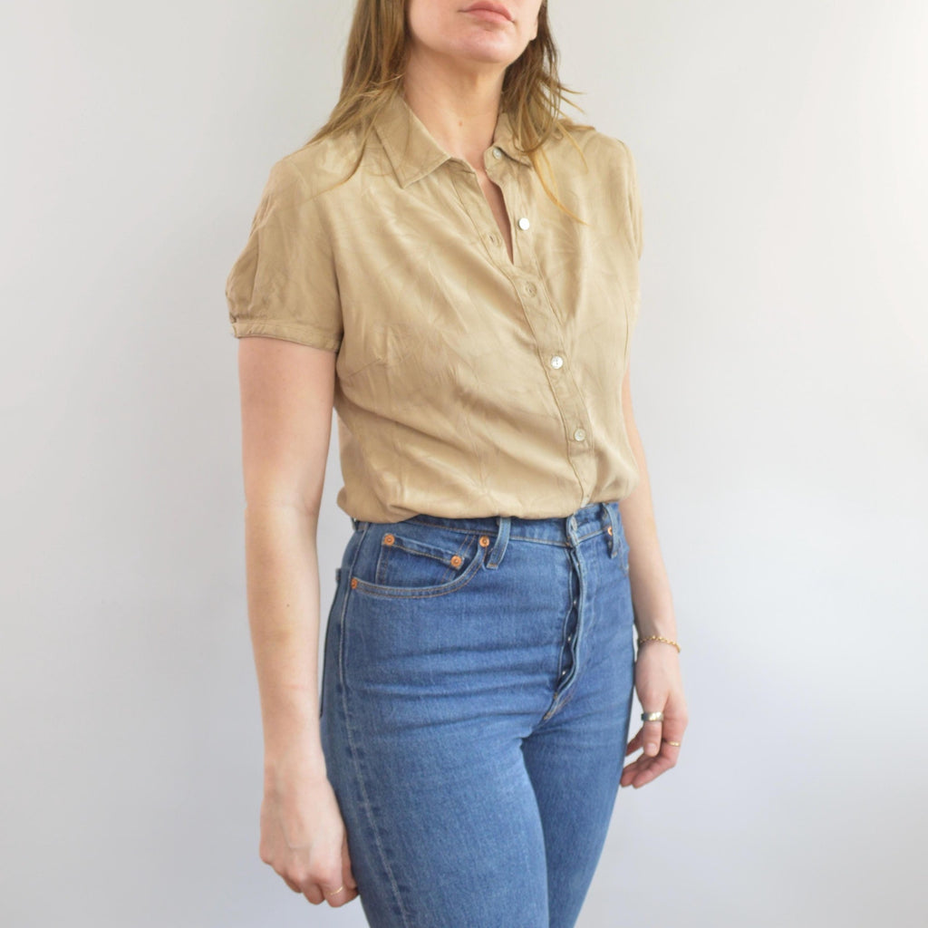 silk tan caribbean joe petite button down