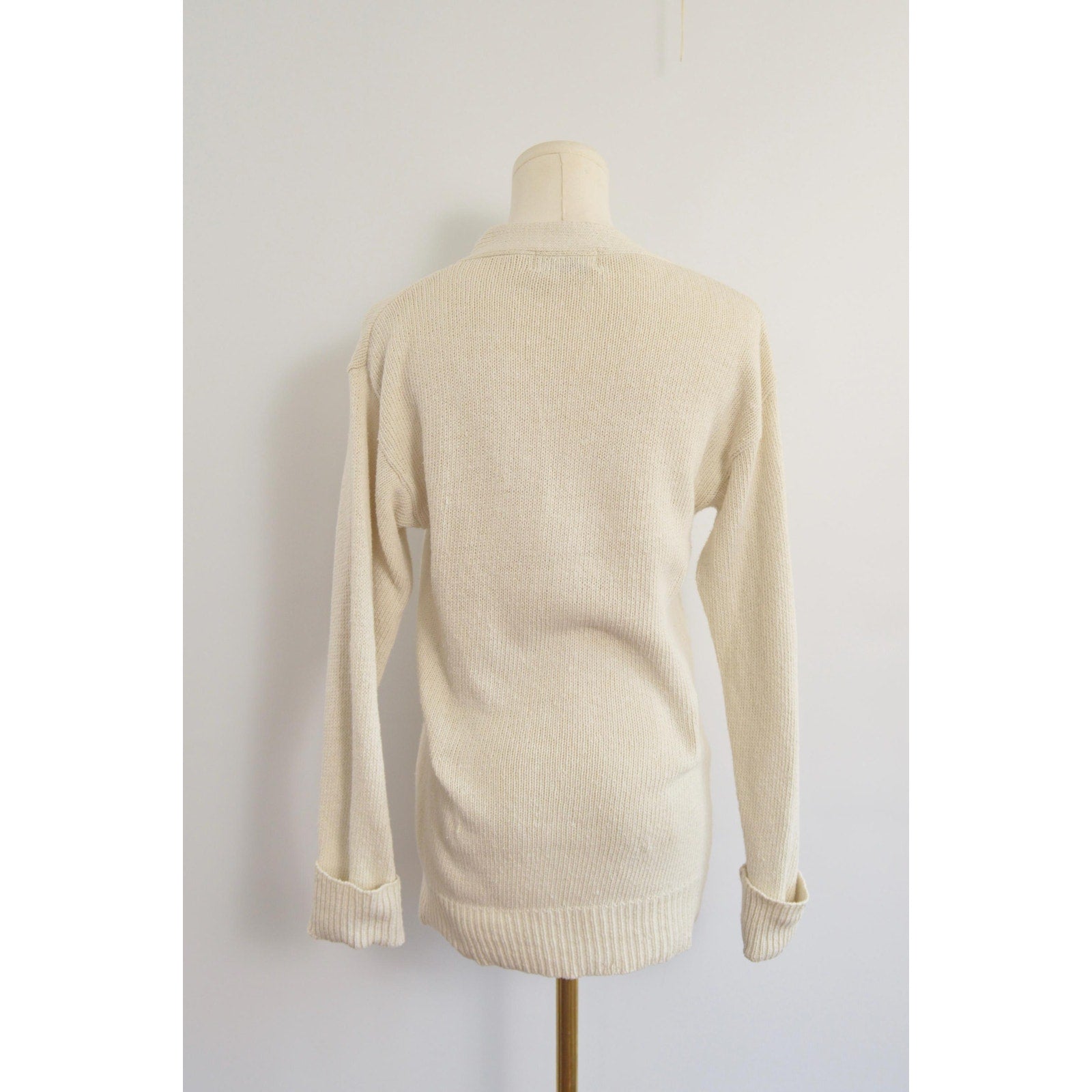 simple off-white silk and cotton blend cardigan
