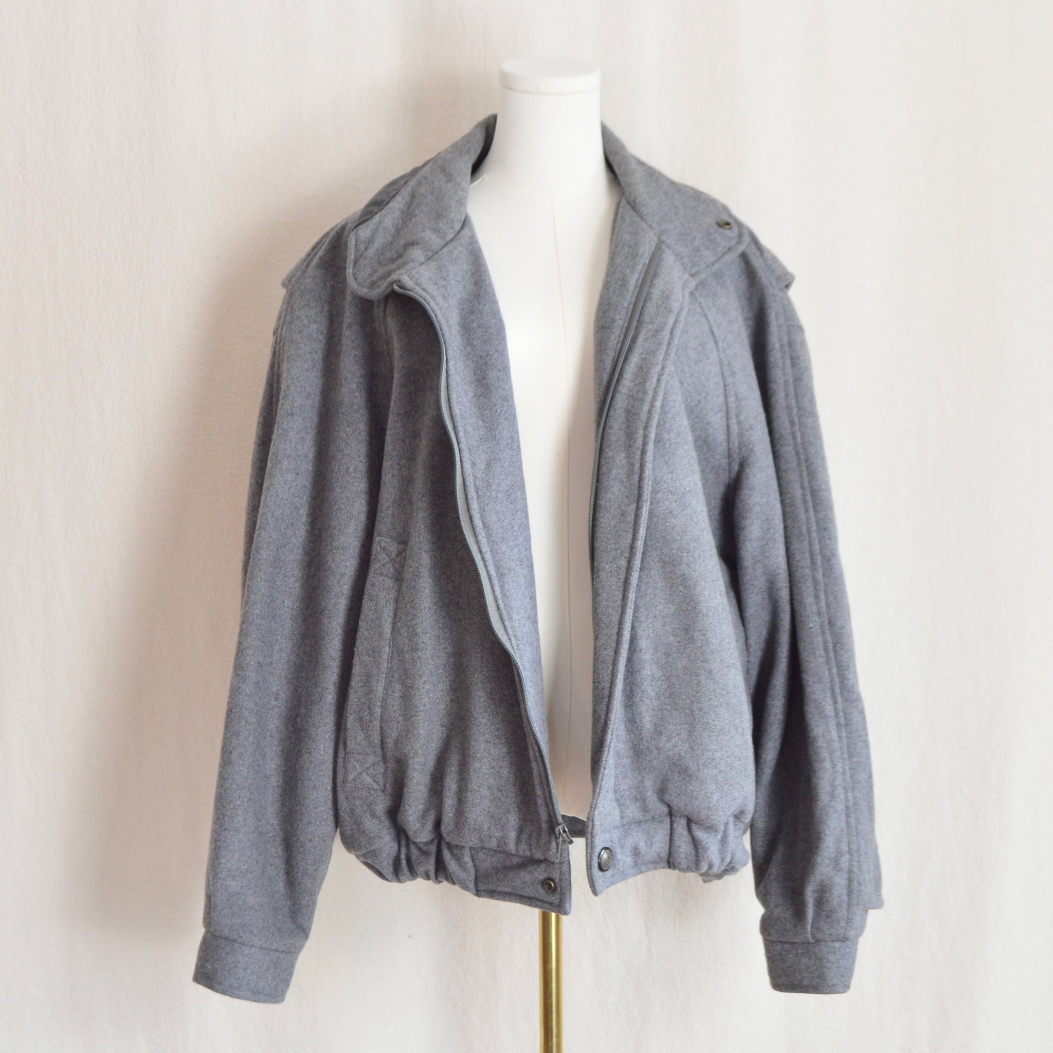 gray wool vintage member’s only bomber jacket