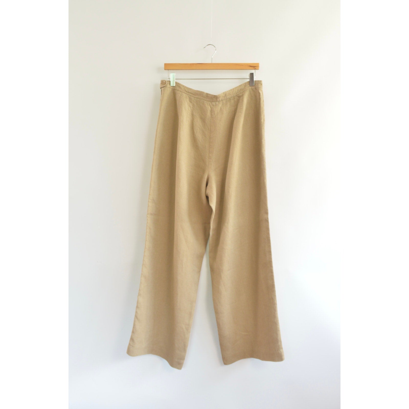 fully lined wide leg tan linen pants