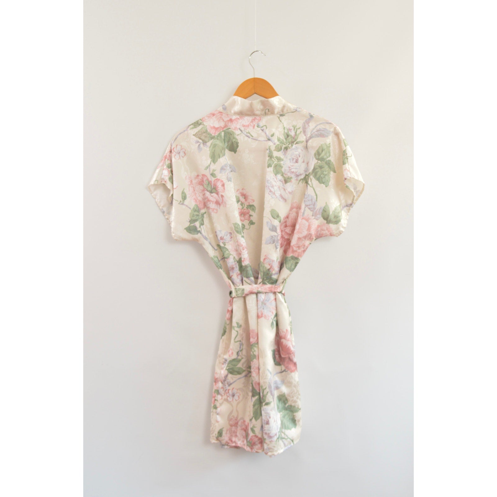 silky floral robe/ beach cover up