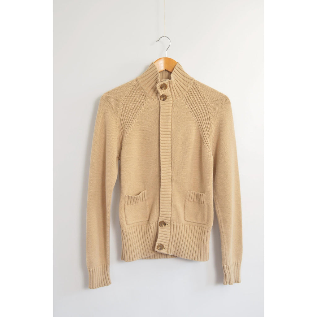 dark beige zip up calvin klein turtleneck sweater
