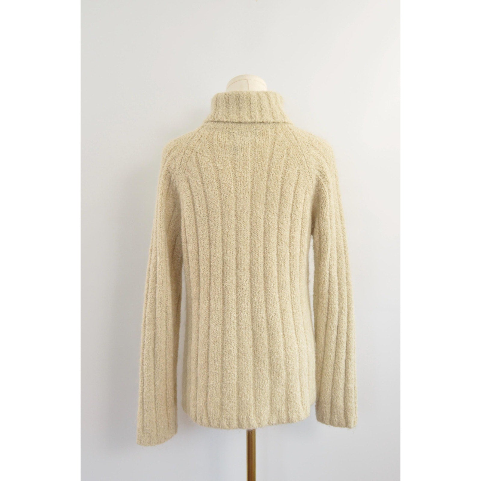 vintage express taupe grey/beige mohair blend turtleneck